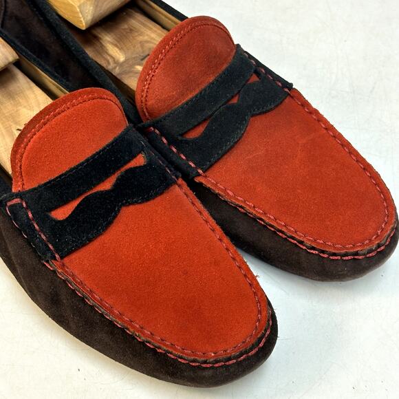 NEW HEEL Ralph Lauren Purple Label Penny Loafer Suede Driver Made in Italy 9.5 D main image 9